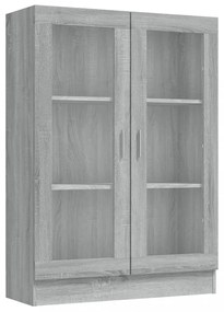 szürke sonoma színű szerelt fa vitrinszekrény 82,5x30,5x115 cm