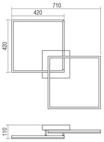 Redo 01-1643 - LED dimmelhető mennyezeti lámpa KLEE LED/57W/230V arany