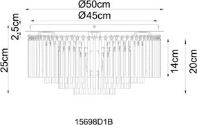 Globo 15698D1B - Mennyezeti lámpatest GORLEY, 5x E27 (max. 60 W), 230 V, átmérő 50 cm