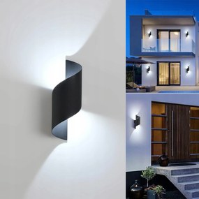 Led beltéri, fali lámpatest fekete Kültéri és beltéri fali lámpa 10W