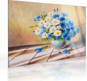 Festett kép egy váza virágról (üvegen) (70x50 cm)