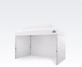 Stan a Kereskedelem 2 x 3 m SZUPER Acél | Összeszerelés 2 perc alatt | BRIMO - plusz 3 oldalfal - Fehér