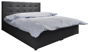 Franciaágy Boxspring 140 cm Fade 1 (sötétszürke) (matraccal és tárolóhellyel). 1046472