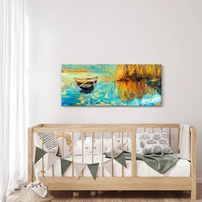 Kép - Tó csónakokkal (120x50 cm)