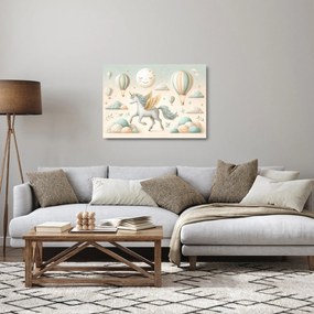 Üveg kép - Boldog egyszarvú (70x50 cm)