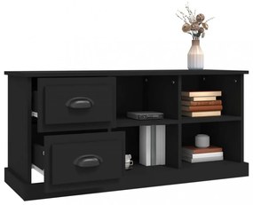 fekete szerelt fa TV-szekrény 102 x 35,5 x 47,5 cm