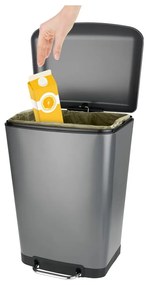 Pedálos rozsdamentes szemetes, 30 l - Wenko
