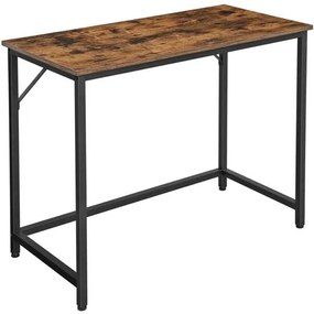 Íróasztal, számítógép asztal, kis irodai asztal, barna-fekete | VASAGLE