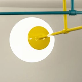 MOON felületre szerelhető csillár 4xE27/15W/230V türkiz/sárga