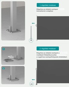 HORIZON oldalsó napellenző teraszra, 180x450cm, szürke SongmicsHome