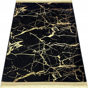 Csúszásgátló Szőnyeg 80x150 Konyhába Nappaliba Előszobába Fekete Arany Szőnyeg