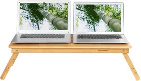 Bambusz laptop asztal állítható magasság 71x35cm