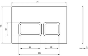 Ravak X01739 - TWIN öblítő nyomólap 24,7 x 16,5 cm fehér