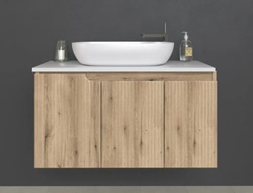 Piramida EURIDIKA fali fürdőszobabútor - mosdópult mosdó nélkül -2 ajtós - PINO TÖLGY - 100 x 48 x 53 cm