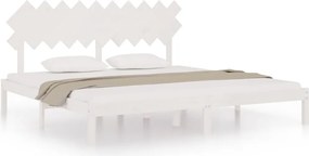 vidaXL fehér tömör fa ágykeret 200 x 200 cm
