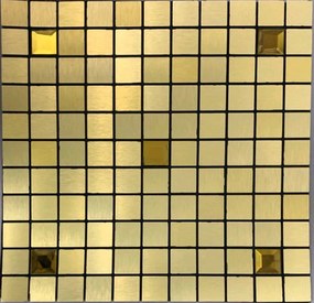 3D Öntapadós Gold Ragasztható Arany Mozaik Ritka Strassz Berakással - Csempe - Mozaik Panel 30 X 30 C