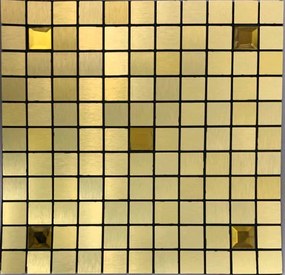 5 Darab 3D Öntapadós Gold Ragasztható Arany Mozaik Ritka Strassz Berakással - Csempe - Mozaik Panel 30 X 30 C