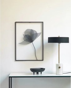 Fehér-fekete asztali lámpa fém búrával (magasság 53 cm) Phant – Kave Home