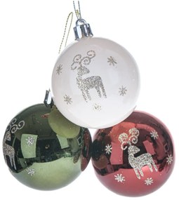 Műanyag karácsonyfadísz készlet 3 db-os ø 6 cm – Dakls