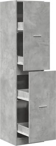 vidaXL betonszürke szerelt fa patikaszekrény 40 x 41 x 174,5 cm