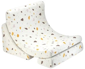 Fehér buklé-zsenília gyerek fotel Terrazzo Moon – Wigiwama