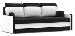 MILTON nagyméretű kinyitható kanapé Fekete-fehér
