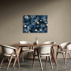 Üveg kép - Kék-arany gyűrűk (70x50 cm)