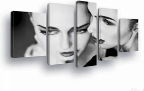 Vászonkép 170x100 Fekete-fehér fotó portré arc nő száj elegancia