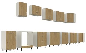 Benita Beépíthető konyhaszekrény Természetes fa-Fehér 60x50x80 cm