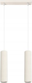 Függőlámpa dupla bézs bordázott cső 30cm asztal fölé sziget bár Sollux