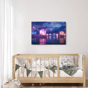 Kép - Bolygók a vízen (90x60 cm)