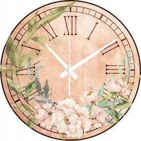 Dekoratív falióra római számokkal konyhába nappaliba Virágok 45 cm