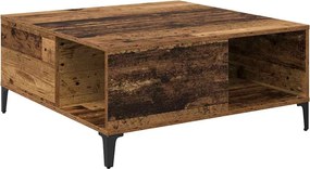 vidaXL Dohányzóasztal Öreg fa 80 x 80 x 36,5 cm Faanyag