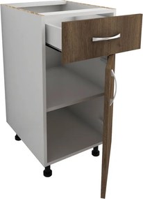 Benita 1 ajtós Alsó konyhaszekrény Bronz Tölgy-Fehér 40x50x80 cm N