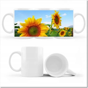 Napraforgók égbolt fotó bögre