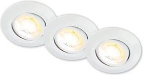 Briloner 7586036 - KLIRA 3× LED fürdőszobai süllyesztett mennyezeti lámpa szett, 1×LED/4,9W/230V, IP23, fehér