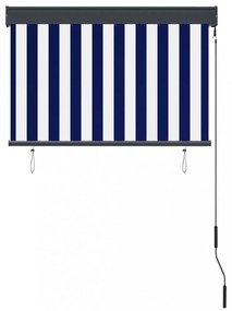 kék és fehér kültéri roló 100 x 250 cm