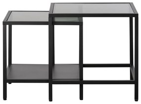 Üveg tárolóasztal szett 2 db-os 50x50 cm Bronco – Unique Furniture