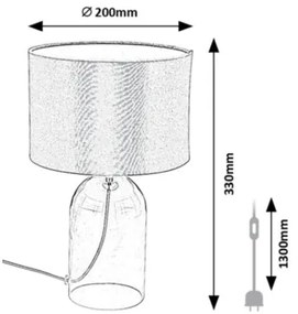 Rabalux 74047 - Asztali lámpa LUXIN 1xE14/40W/230V, átmérő: 20 cm