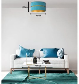 Duolla - Mennyezeti lámpa DUO 1xE27/40W/230V átm. 40 cm türkiz/arany