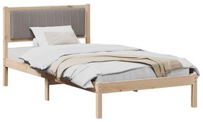 Ágykeret Kárpitozott Fejtámlával Tópszínű 100 x 200 cm