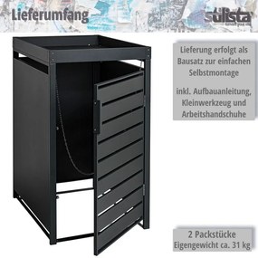 STILISTA Szekrény 1 szemetesre 68 x 124 x 80 cm antracit