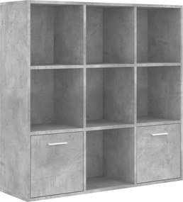 vidaXL betonszürke szerelt fa könyvszekrény 98 x 30 x 98 cm