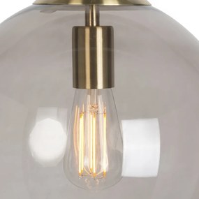 Modern lógólámpa sárgarézzel és füstüveggel 30 cm - Ball