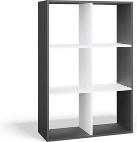 Aldabra Malax 2x3 polc, 110x75x30 cm, antracit-fehér