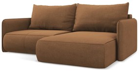 Narancssárga kinyitható-tárolóhelyes sarokkanapé (jobb oldali) Nanea – Makamii