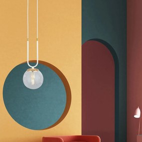 Emibig modern függeszték glam fehér átlátszó emi1116/1