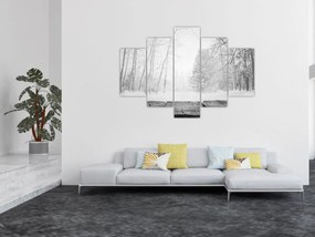 Kép - Fából készült móló télen (150x105 cm)
