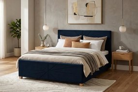 PATI ágy 140x200 cm Sötétkék Matraccal