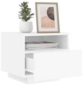 2 db fehér éjjeliszekrény LED-világítással 40 x 39 x 37 cm